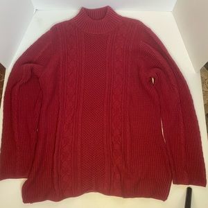 Jeanne Pierre Red Pullover Turtleneck Sweater